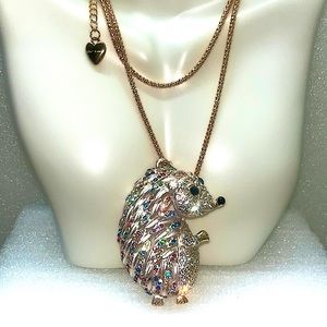 NWT Betsey Johnson Hedgehog Pendant Necklace